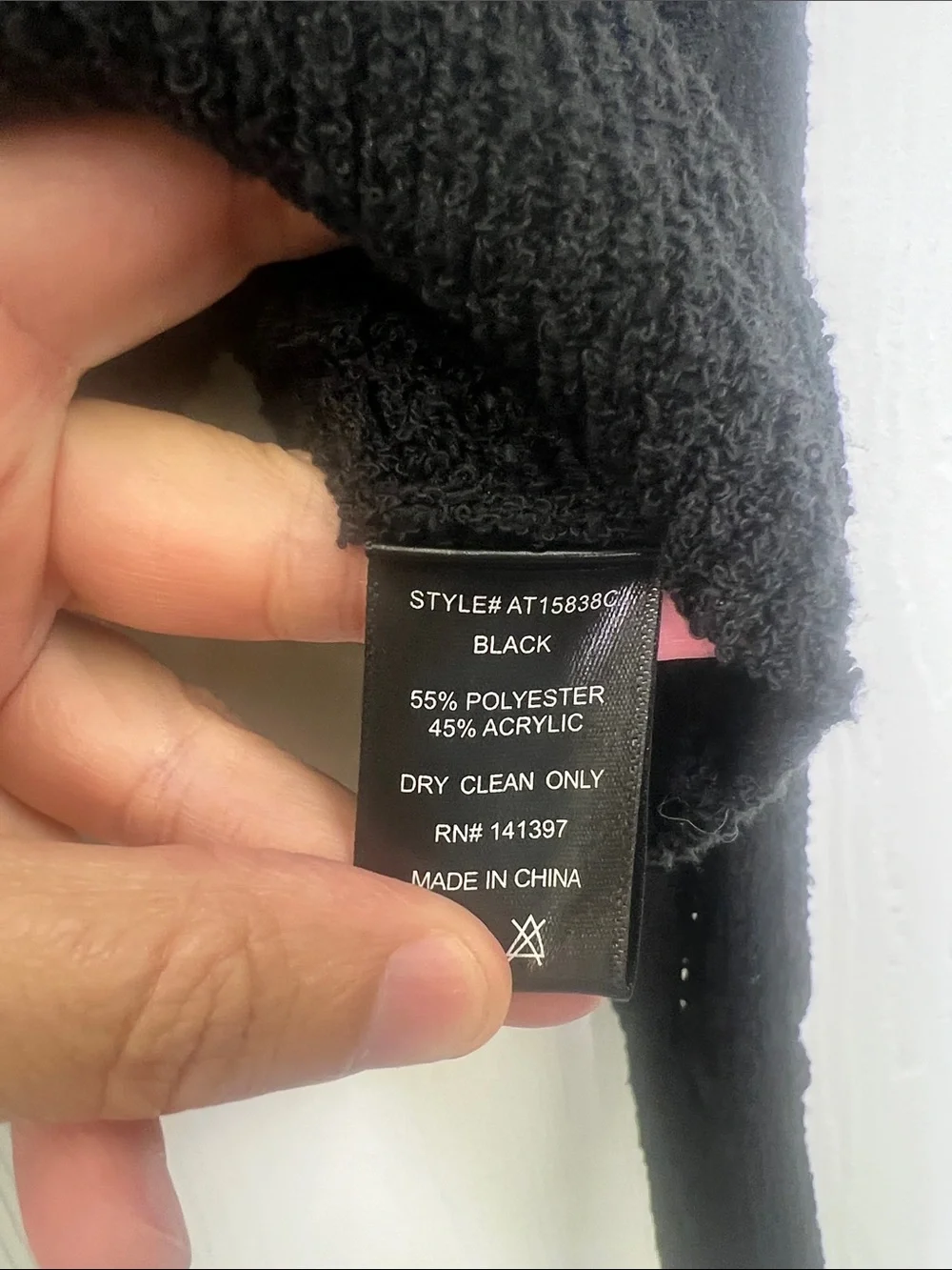 ASTR The Label - Wrap Front Pointelle Black Long Sleeve Lightweight Sweater SM